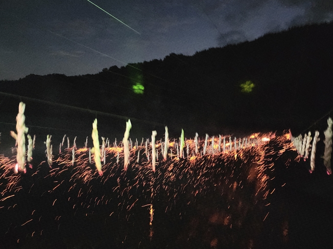 ▲ 지난 달 25일 낙화담캠핑장 일원(칠곡군 지천면 지천로 395-70)에서 열린 낙화담 낙화놀이 행사는 3일만에 매진됐다.