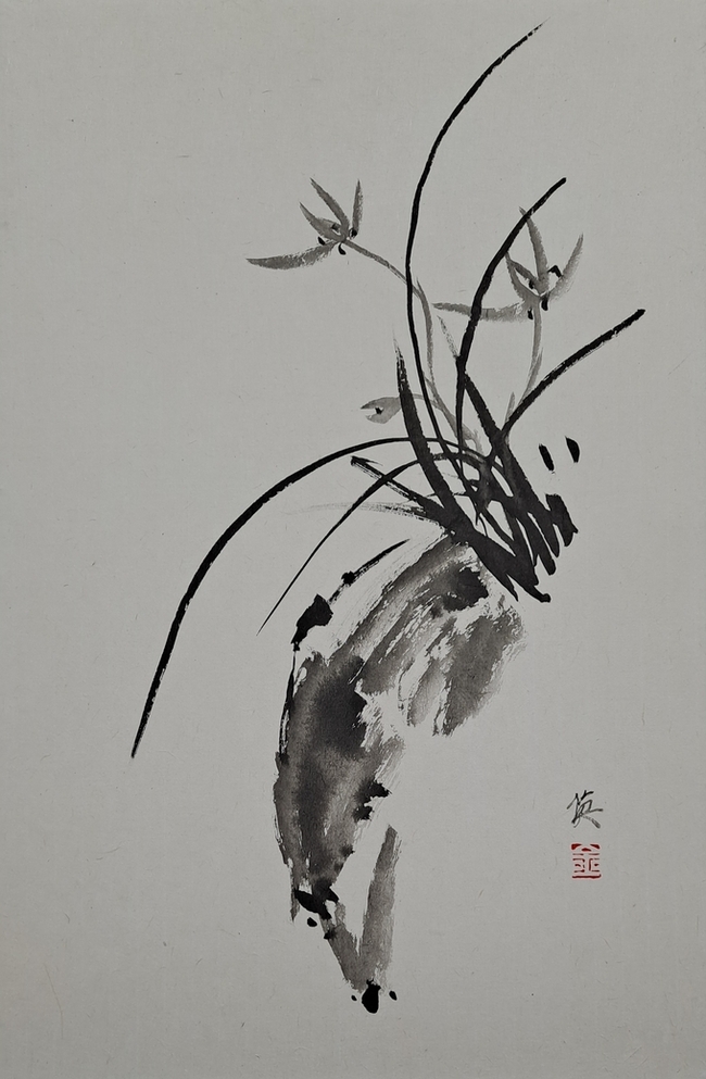 ▲ 초대회장 김진영 작 묵란.