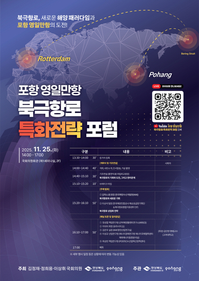▲ ‘포항 영일만항 북극항로 특화전략 포럼’ 포스터.