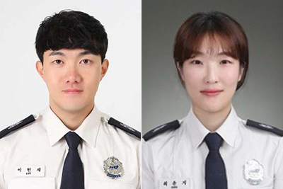 ▲ 왼쪽부터 구미소방서 이현재·최윤지 구급대원